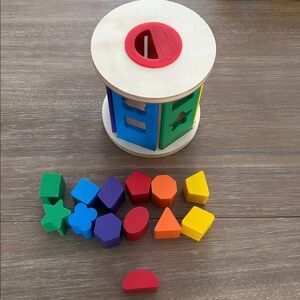 Melissa & Doug Match and Roll Shape Sorter Classic Wooden Toy Montessori